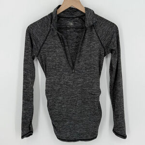 North Face women’s 1/4 zip black stripe long sleeve performance top Size XS